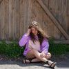 Daisy Days Unisex Pullover - Neon Violet
