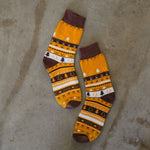 Golden Forest Unisex Socks - Mustard/Brown - The Montana Scene