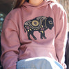 Floral Bison Unisex Hoodie - Orchid - The Montana Scene