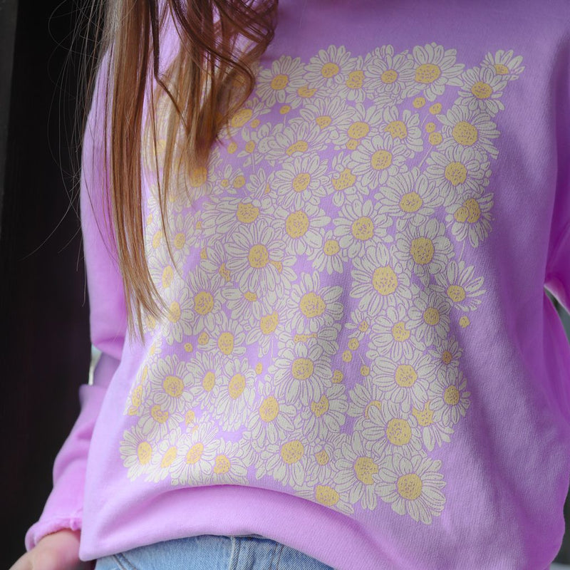 Daisy Days Unisex Pullover - Neon Violet - The Montana Scene