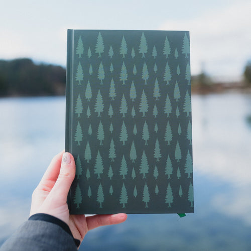 Pine Trees Notebook - Forest Green - The Montana Scene