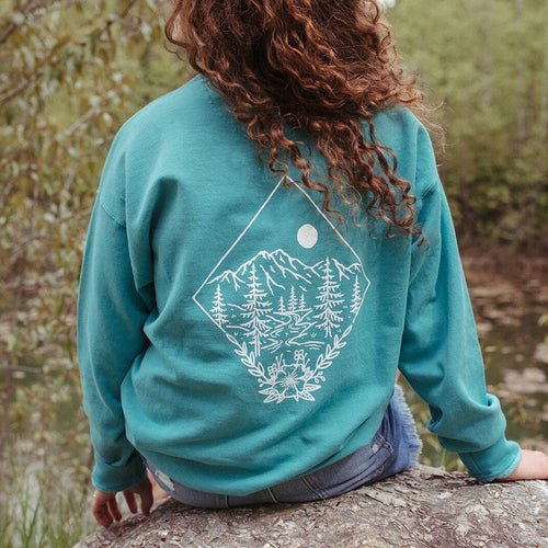 Take me to the Wildflowers Unisex Pullover - Teal - The Montana Scene