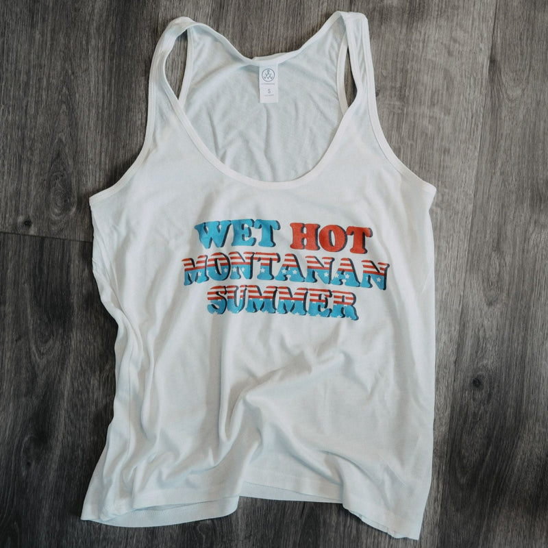 Wet Hot Montanan Summer Ladies Tank - White - Discontinued