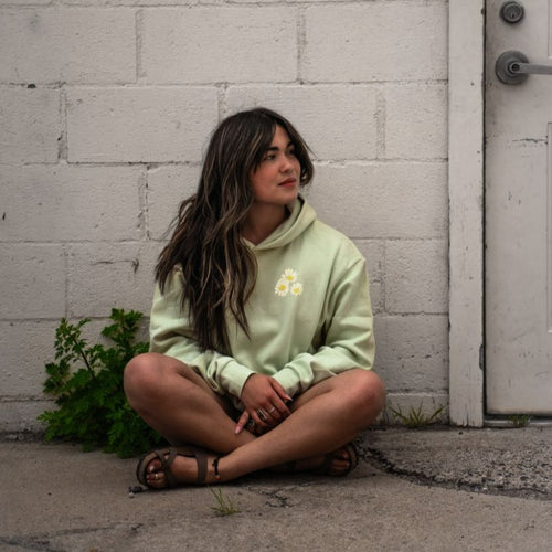 Daisy Days Unisex Hoodie - Honey Dew - The Montana Scene