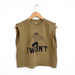 The Hell I Won't Muscle Tee - Faded Army