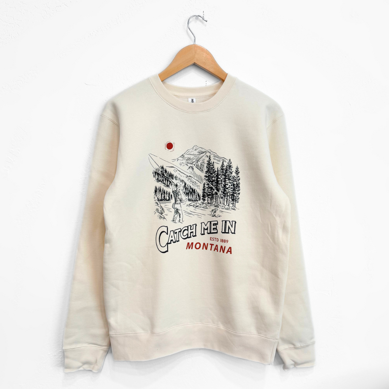 Catch Me In Montana Unisex Pullover - Bone