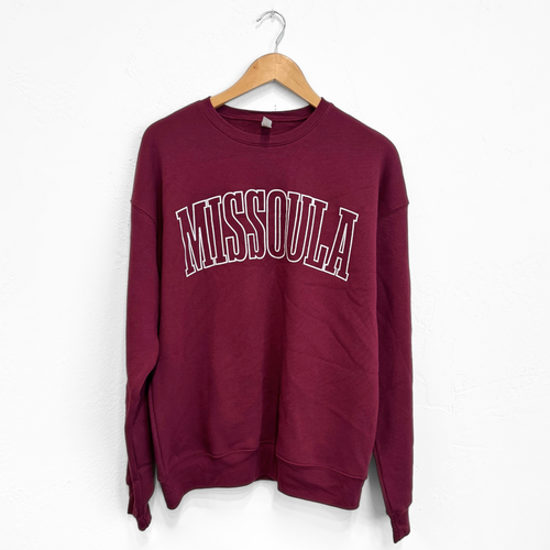 Missoula Unisex Pullover - Maroon - The Montana Scene