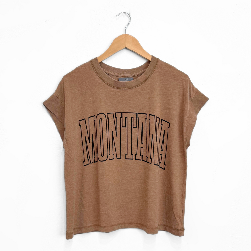 Montana Ladies Relaxed Tee - Washed Coyote Brown - The Montana Scene