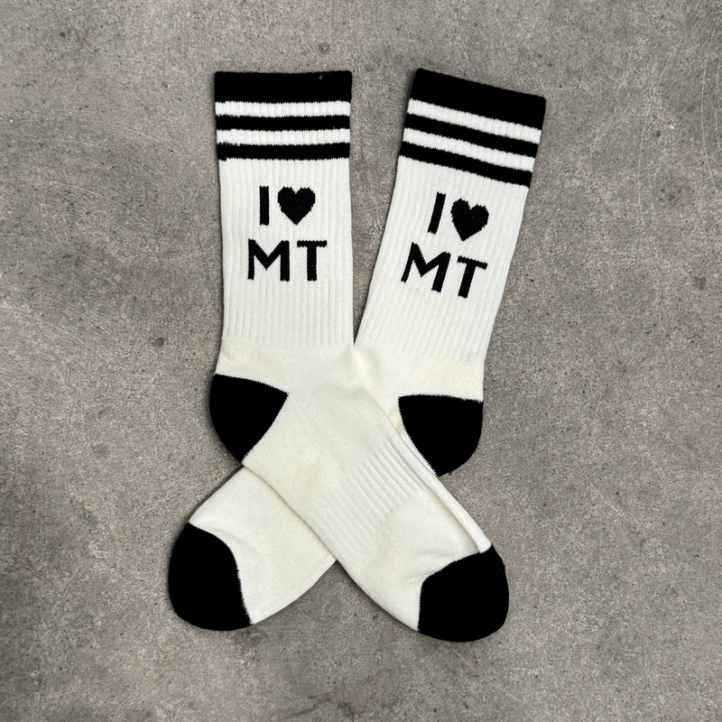 I Heart MT Unisex Socks - Black/Maroon