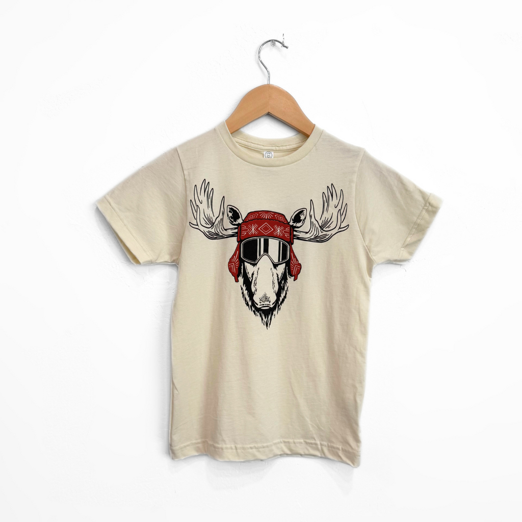 Eh Moose Kids Tee- Natural - The Montana Scene