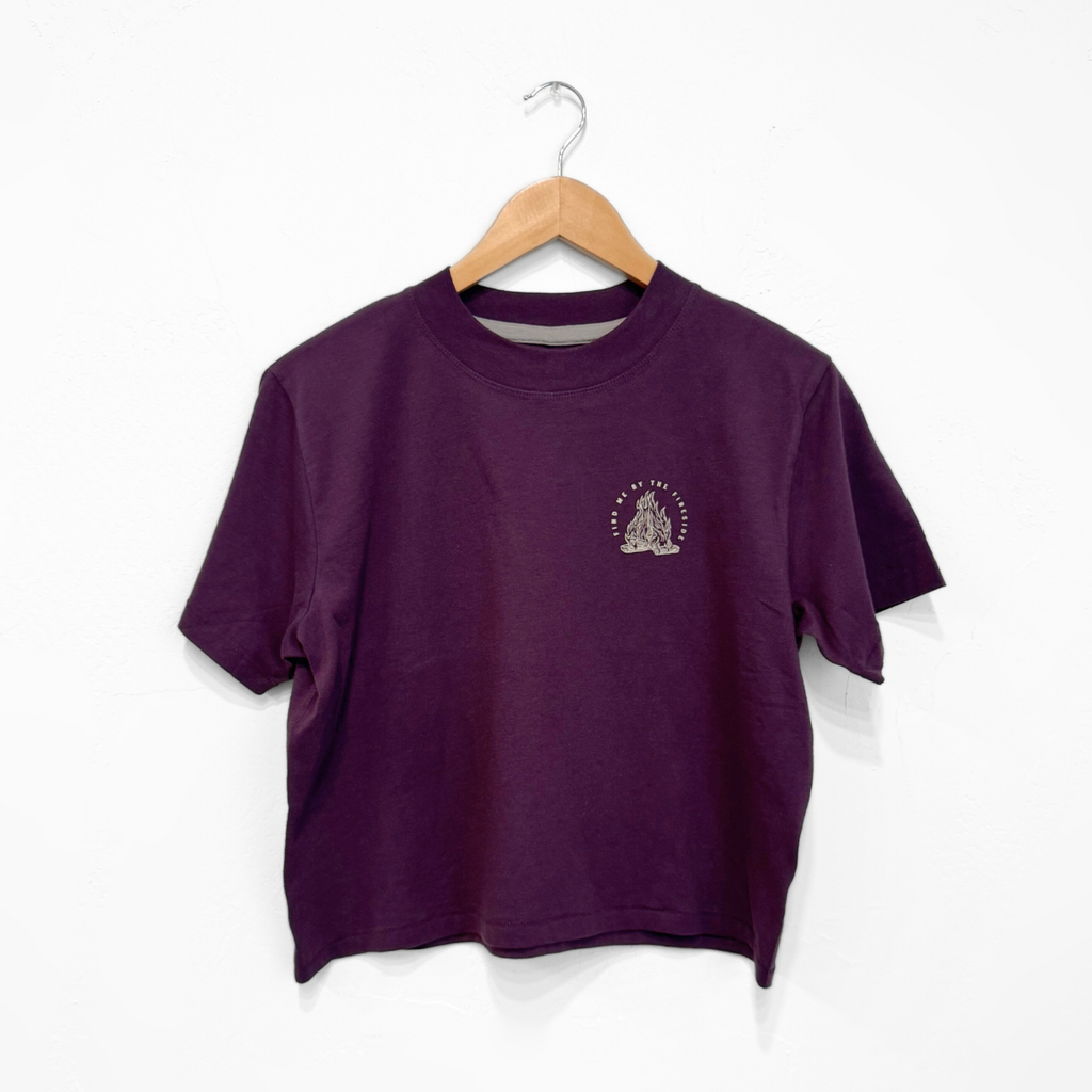 Fireside Ladies Boxy Tee - Plum - The Montana Scene
