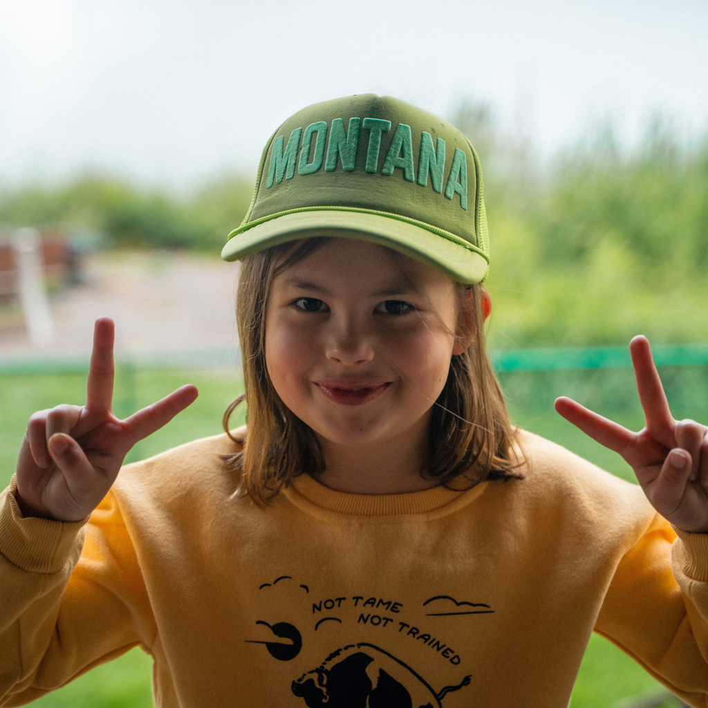 Montana Foam Kids Trucker - Green - The Montana Scene
