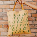 Pine Trees Canvas Tote Bag - Mustard - The Montana Scene