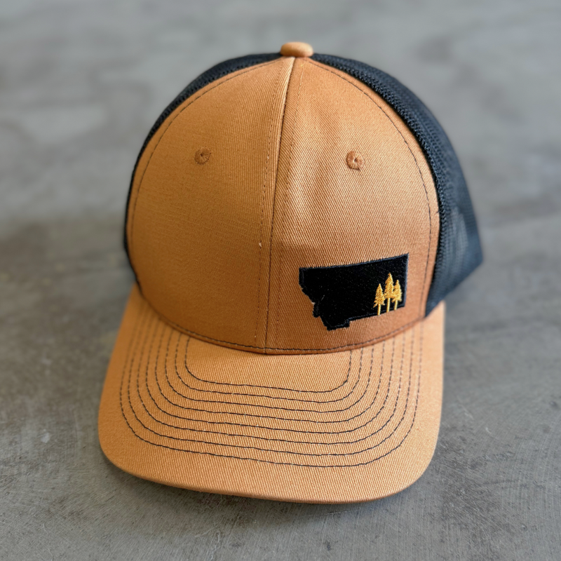 Montana Scene Tree Trucker - Camel - The Montana Scene