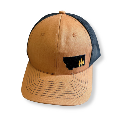 Montana Scene Tree Trucker - Camel - The Montana Scene