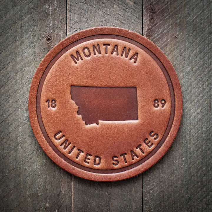 Montana Leather Coaster - The Montana Scene