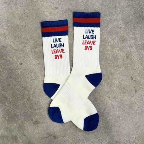 Live Laugh Leave By 9 Unisex Socks