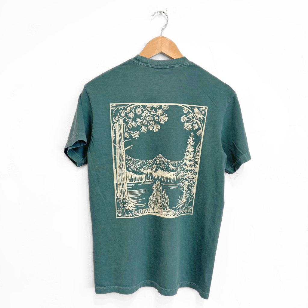 Fireside Unisex Tee - Blue Spruce - The Montana Scene