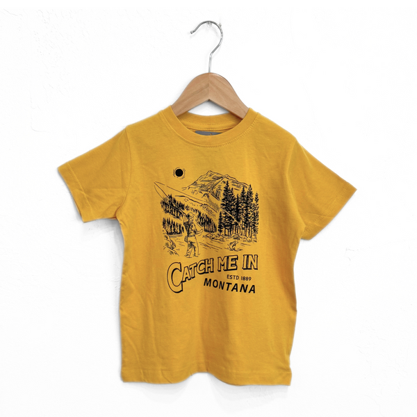 Catch Me In Montana Toddler Tee - Mustard - The Montana Scene