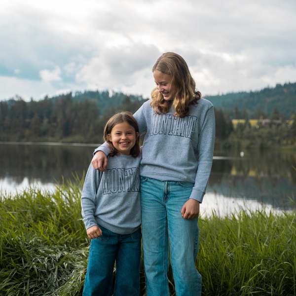 Montana Kids Pullover - Heather Grey - The Montana Scene