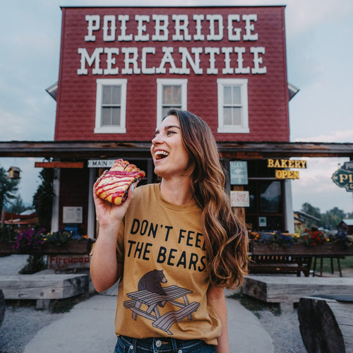Don't Feed the Bears Tee - Camel - The Montana Scene
