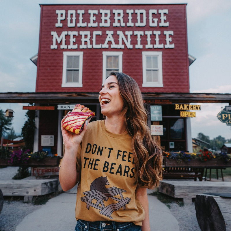 Don't Feed the Bears Tee - Camel - The Montana Scene