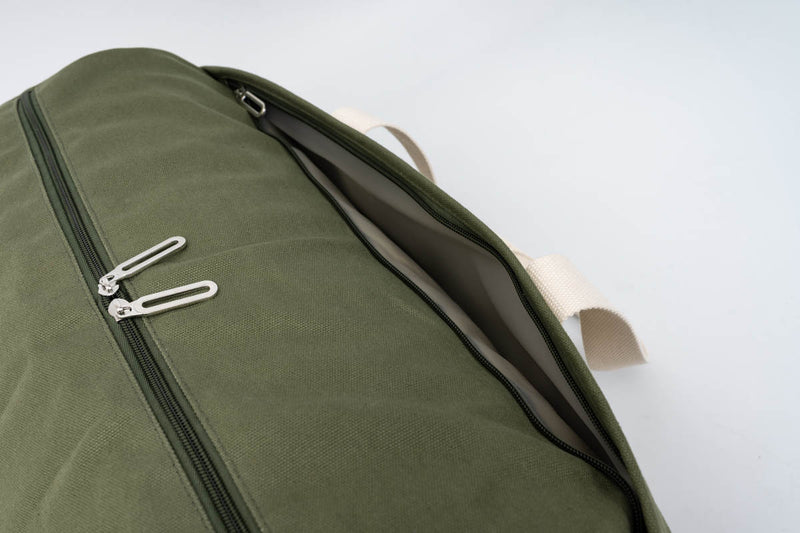 green duffle bag