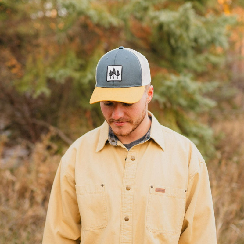 Tri Tone Tree Trucker - Navy/Mustard