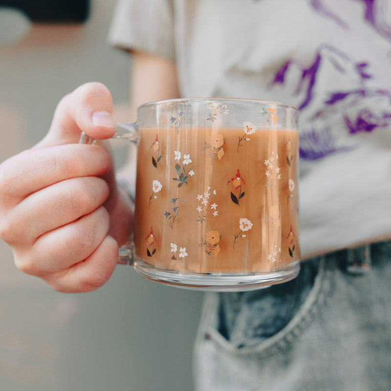 Mountain Wildflower Glass Mug