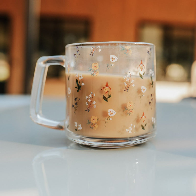 Mountain Wildflower Glass Mug