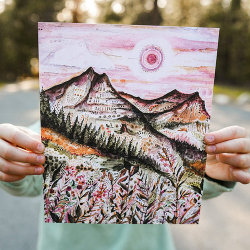 Glacier National Park Watercolor Art Print