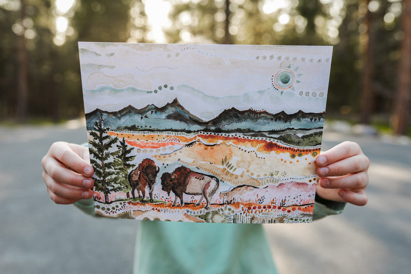 Yellowstone National Park Watercolor Art Print