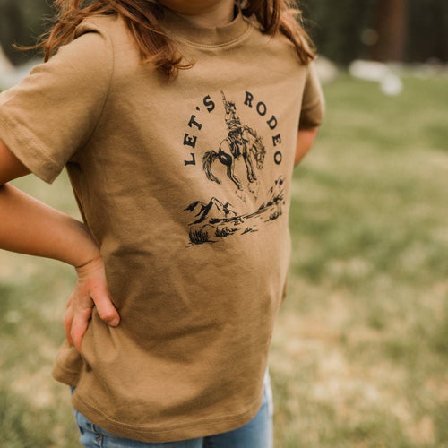 Let's Rodeo Toddler Tee - Coyote Brown