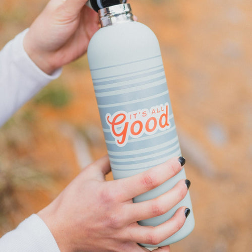 It's All Good Water Bottle - Retro Stripe - The Montana Scene