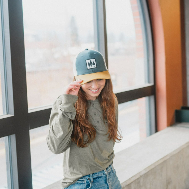 Tri Tone Tree Trucker - Navy/Mustard
