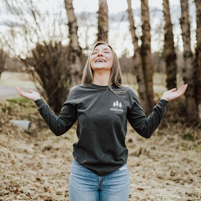 Montana Three Tree Unisex Long Sleeve - Pepper
