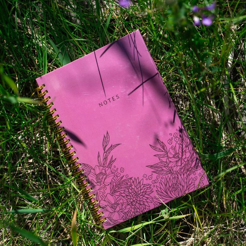 Fine Line Floral Notebook - Purple- Discontinued