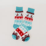 Reindeer Unisex Socks - Teal/Red - The Montana Scene