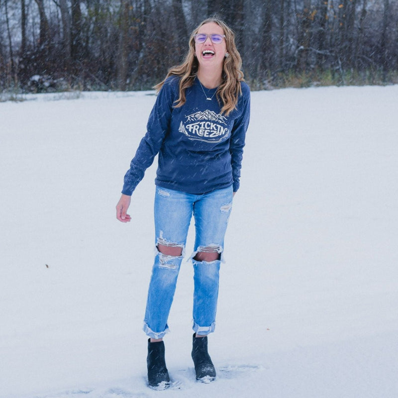 Frickin Freezin Unisex Long Sleeve - Navy