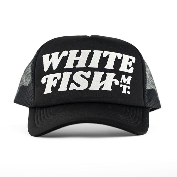 Whitefish MT Foam Trucker - Black - The Montana Scene