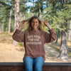 Just Here for the Mountains Unisex Long Sleeve - Cocoa - The Montana Scene