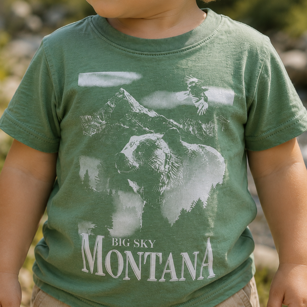 big sky montana bear toddler tee