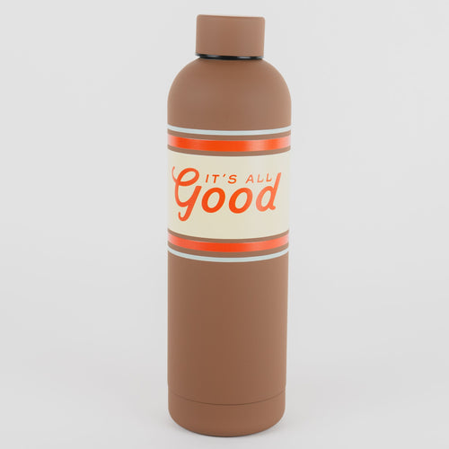 It's All Good Water Bottle - Retro Brown