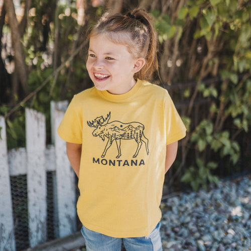 Montana Moose Toddler Tee - Mustard - The Montana Scene