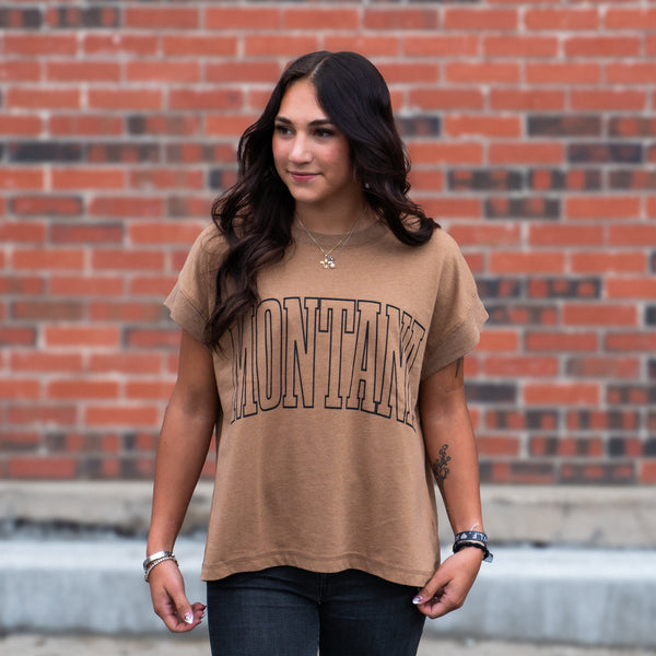 Montana Ladies Relaxed Tee - Washed Coyote Brown - The Montana Scene
