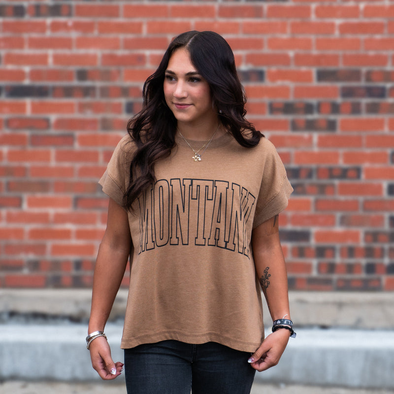 Montana Ladies Relaxed Tee - Washed Coyote Brown
