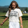 Just Here For The Mountains Ladies Boxy Tee - Creme - The Montana Scene