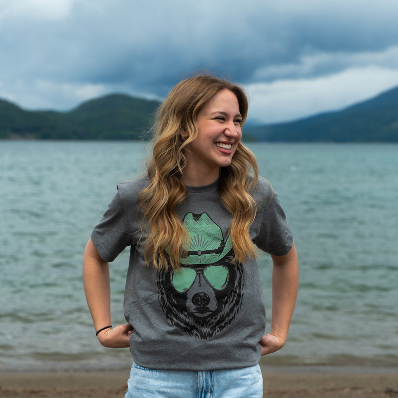Hey Bear Unisex Tee - Deep Heather