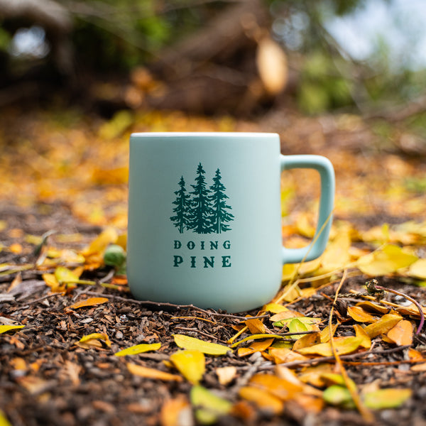 Doing Pine Ceramic Mug - Powder Blue - The Montana Scene