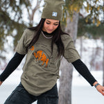 Not Tame Bison Unisex Tee - Vintage Military Green